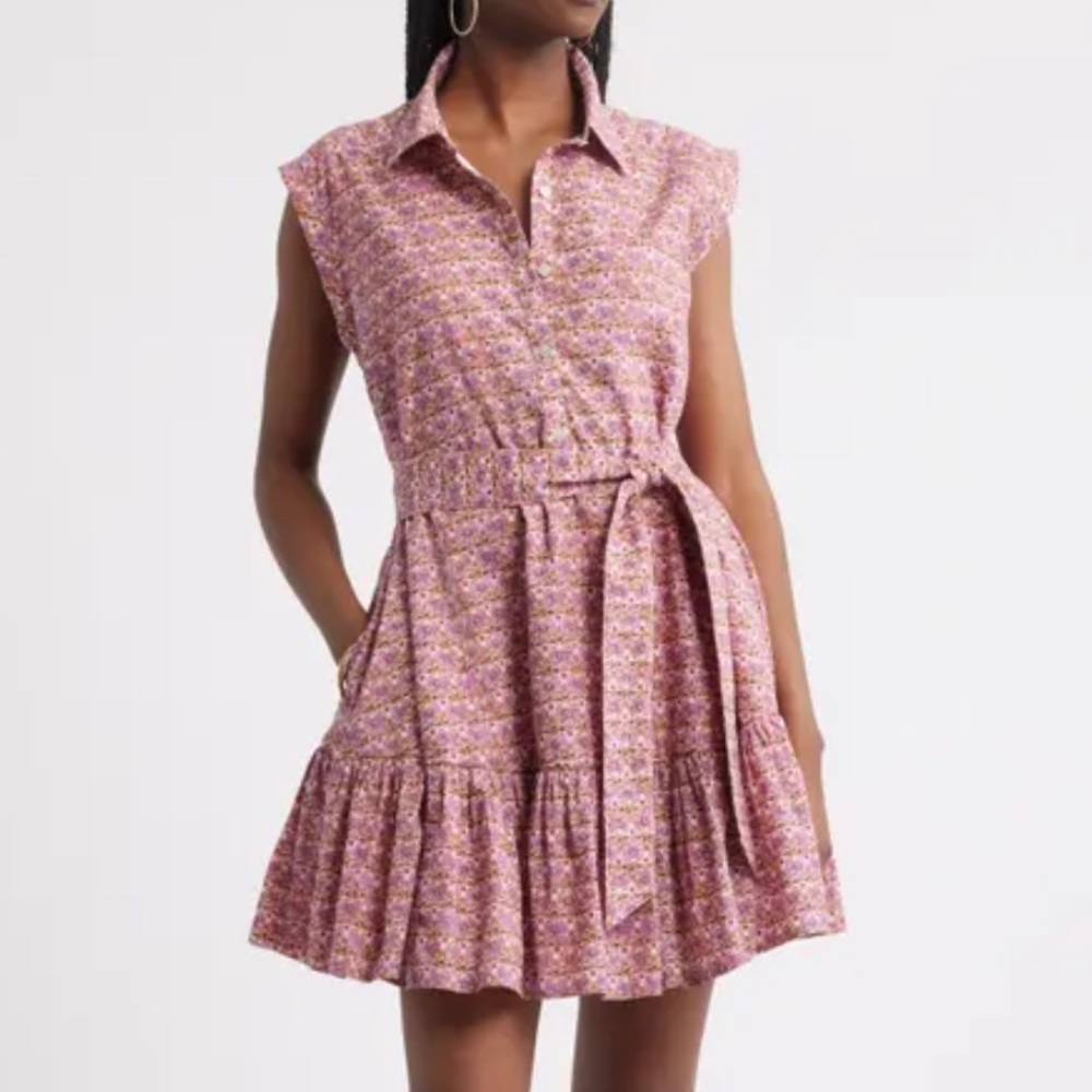 Treasure & Bond Pink Floral Mini Skirt